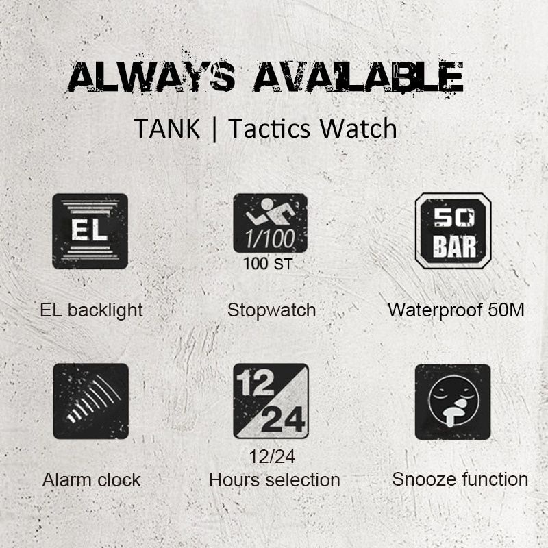 NORTH EDGE TANK New Men's Digital Military Watches 50M Waterproof Sports Stopwatch Watches For Men Date Army Clock