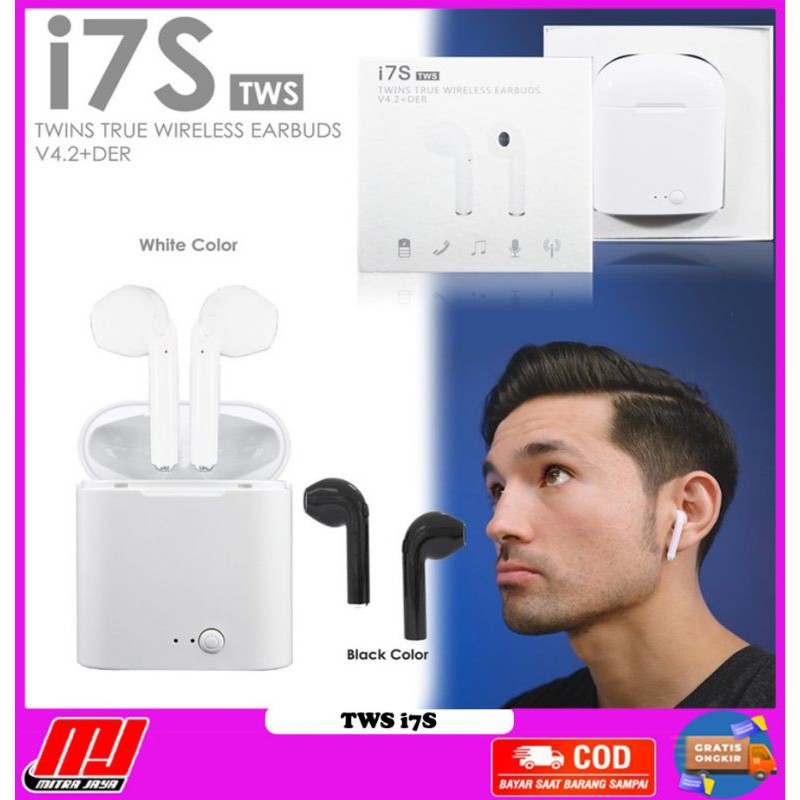 Headset Bluetooth i7S Twins Wireless 5.0 Touch Control