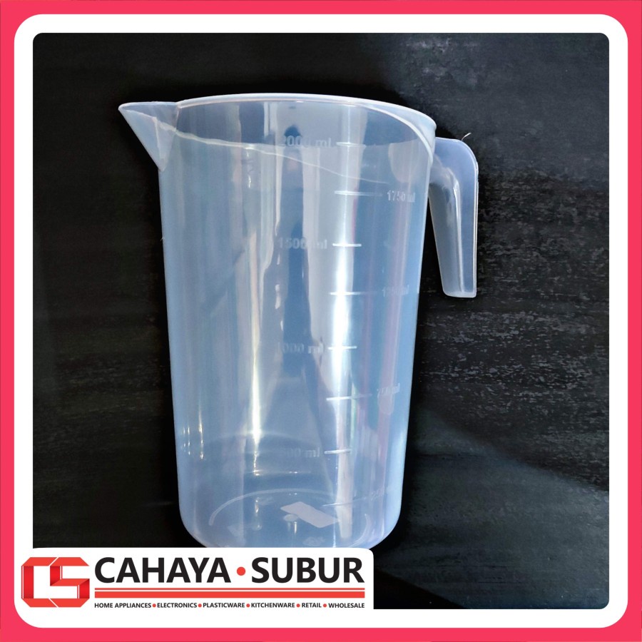 Gelas Ukur Plastik 2 Liter 2Liter / Takar 2000mL 2000 mL(Bisa Tumpuk Antar Gelas) 250 350 500 600 1000