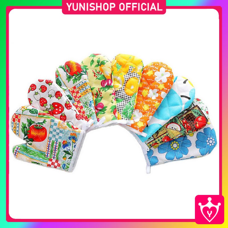 Sarung Tangan Masak Motif / Sarung Tangan Anti Panas Kitchen Set Gloves Oven Microwave / TV-83