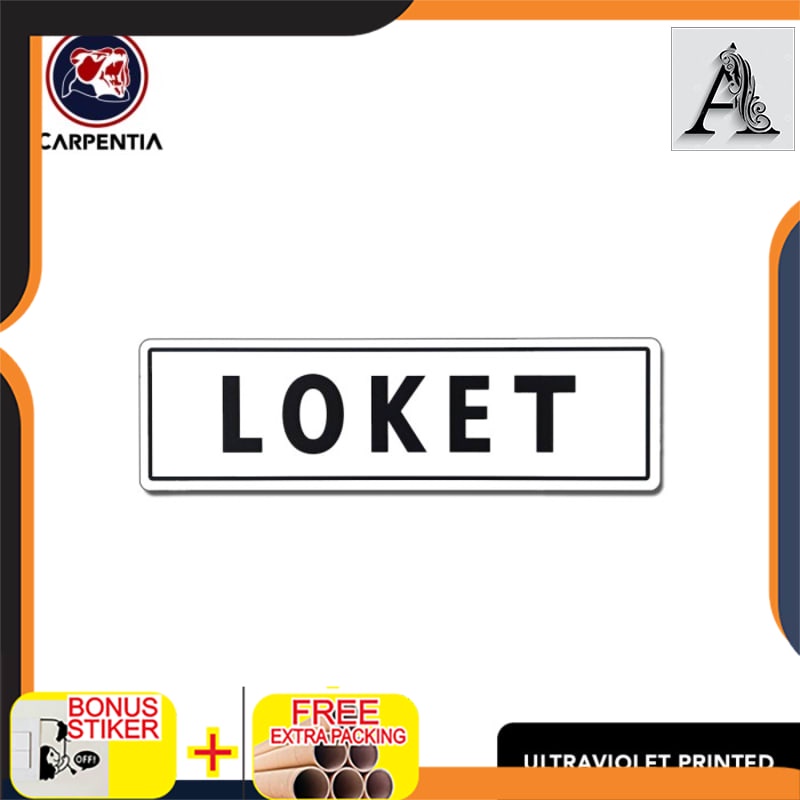 

Grosir Acrylic Sign LOKET / Label Dinding Akrilik 24x7 cm / A - Putih