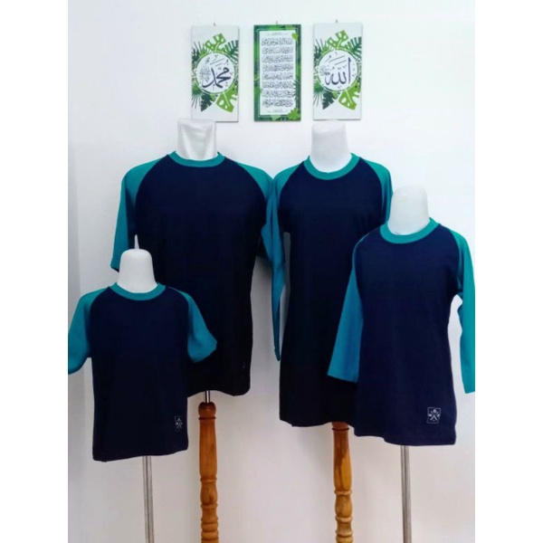 Kaos Reglan Couple Keluarga NAVY-TOSCA Lembut, Halus untuk Hangout, Santai, dll