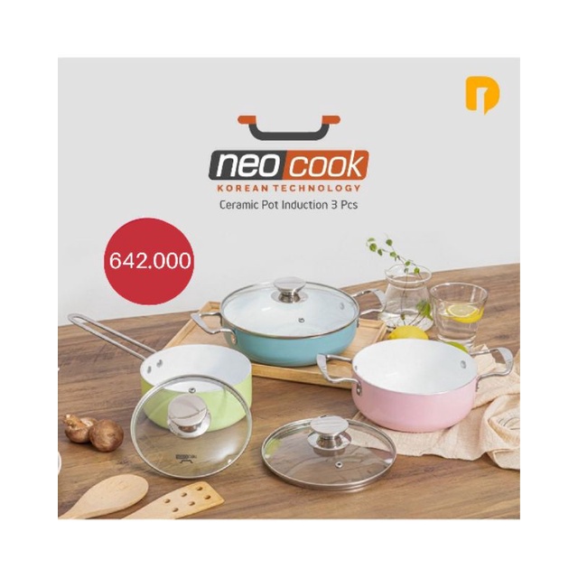 Neo Cook Ceramik Pot Induction 3pcs