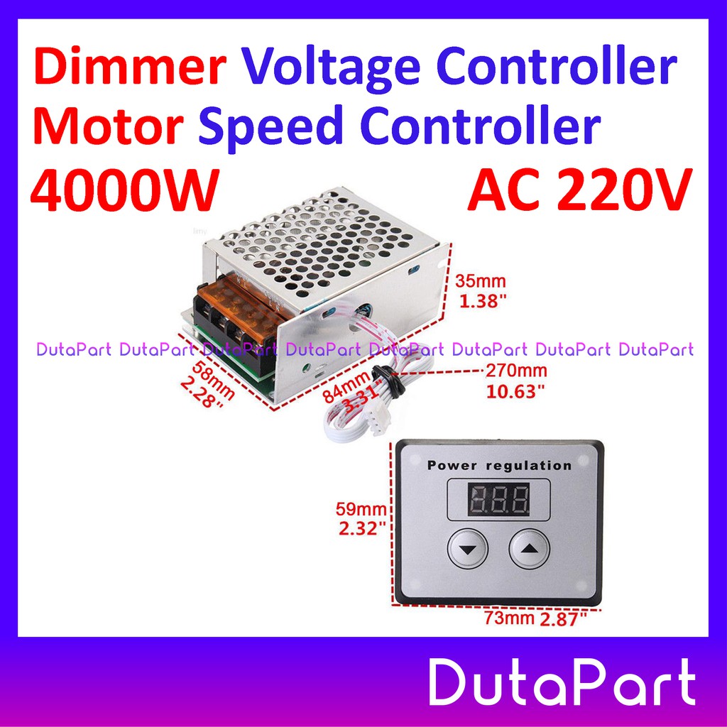 Dimmer AC 220V 4000W SCR Voltage Regulator Kecepatan Motor Suhu With Panel Button