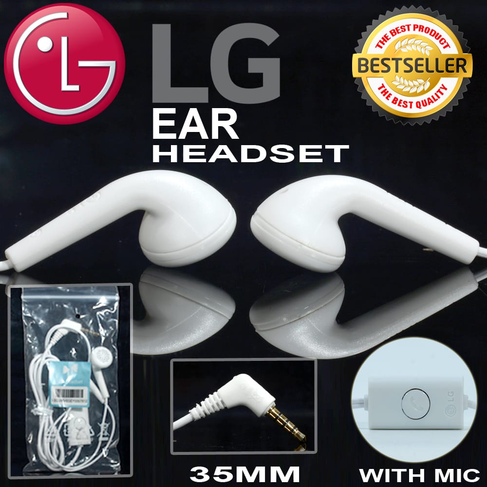 HF / HEADSET / HANDSFREE / EARPHONE MEREK LG KUALITAS ORIGINAL PACK PLASTIK KLIP JM