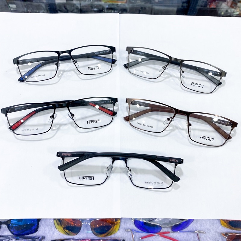 PROMO FRAME FERRARI 8507 KACAMATA SPORT COWOK PRIA MODEL HALF GANTUNG BESI KUAT AWET Free box