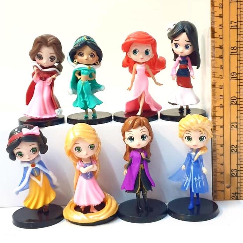 Princess Disney Elsa Anna Mulan Yasmin Putri Salju figure Topper cake