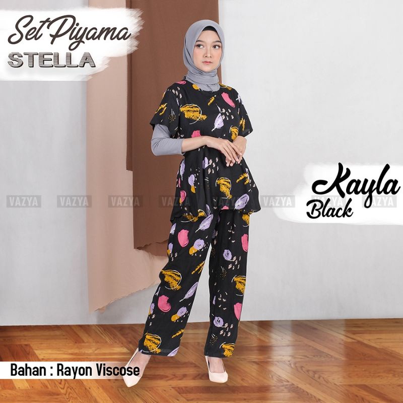 Setelan Wanita/Piyama Motif Rempel (Celana Panjang)