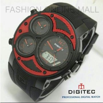 jam tangan pria digitec 3027 black list red (alexandre christie) - jam tangan digitec original - jam