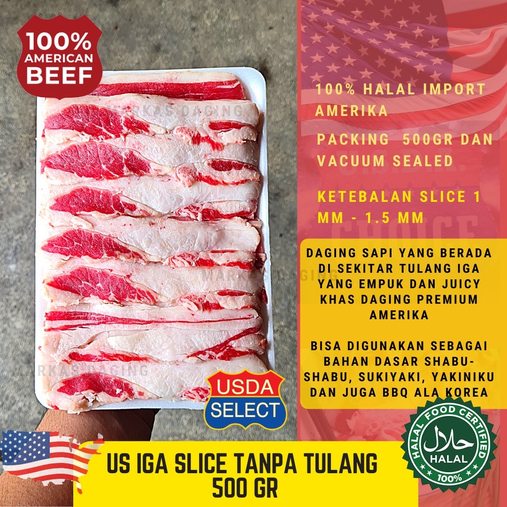 RIBS SLICE / IGA SLICE AMERICAN BEEF /Yoshinoya Beef/Yakiniku &amp; Shabu Beef 500gr