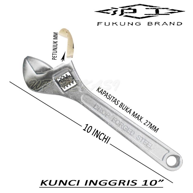 KUNCI INGGRIS RRT 10 INCH BONUCCI / KUNCI BAGO 10" BONUCCI/ ADJUSTABLE WRENCH BONUCCI 10 INCH