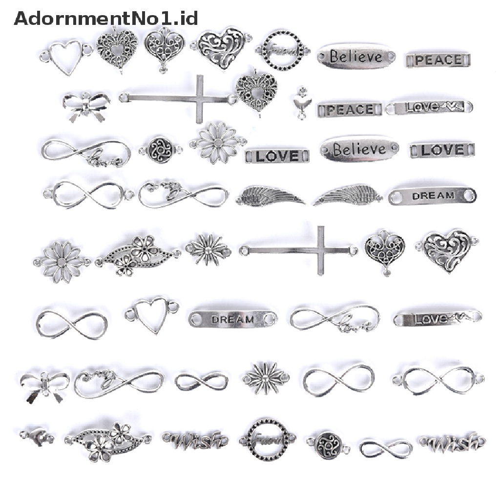 (AdornmentNo1) 50 Pcs Liontin Kalung / Gelang Desain Salib / Infinity Antik DIY