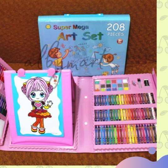 

❇ Crayon Anak Set Isi 208 Pcs Pensil Warna Alat Lukis Set Crayon Set - Biru ☇