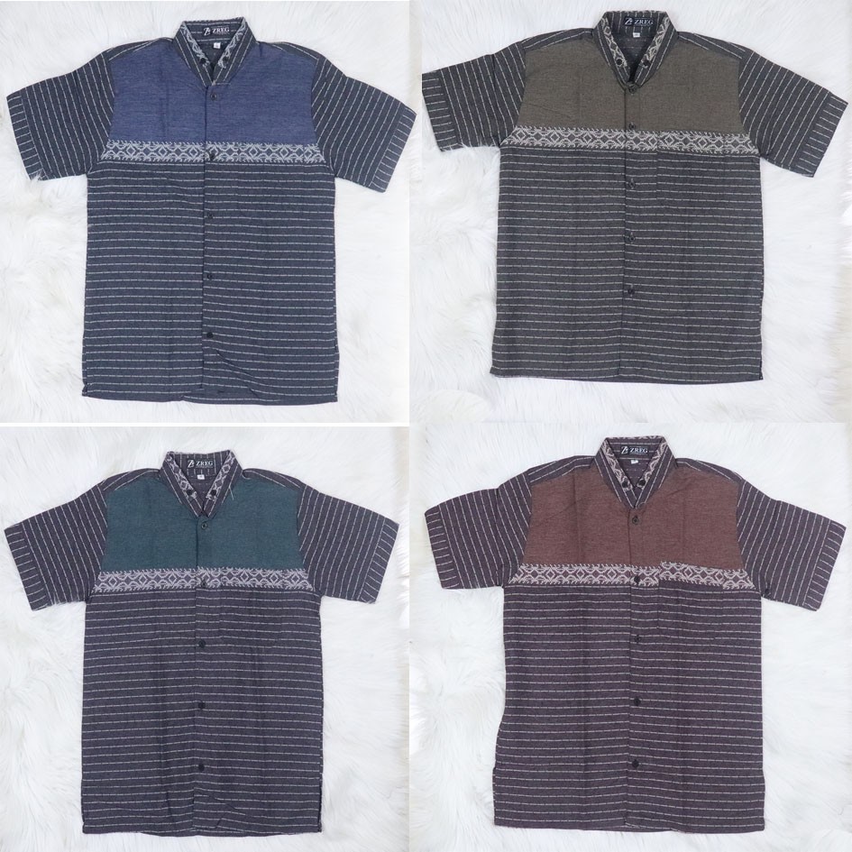 Koko Anak Lengan Pendek Motif Songket Usia 8-10 Tahun
