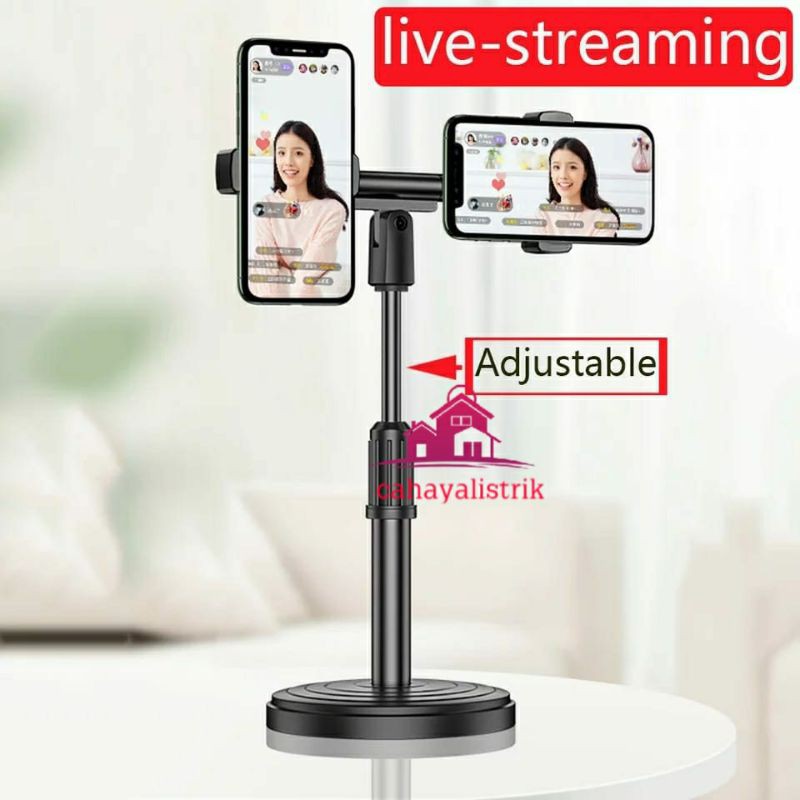 Stand Holder HP Handphone Penyangga Broadcasting Putar 360 Desktop