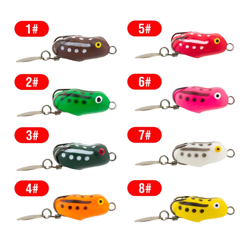 1 Pc Umpan Pancing Soft Bait Bentuk Katak Ukuran 3cm / 3.2g Dengan 8 Warna