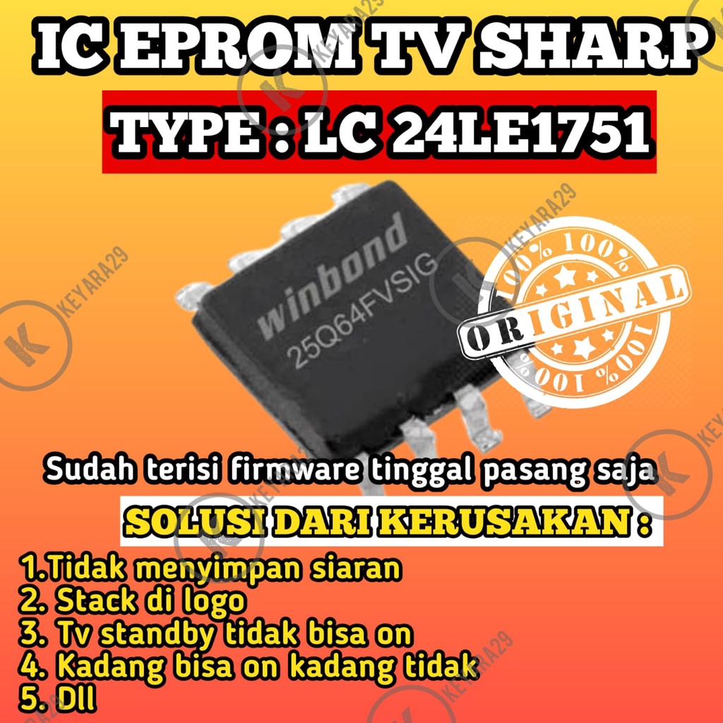 ic eprom tv LED SHARP LC24LE1751