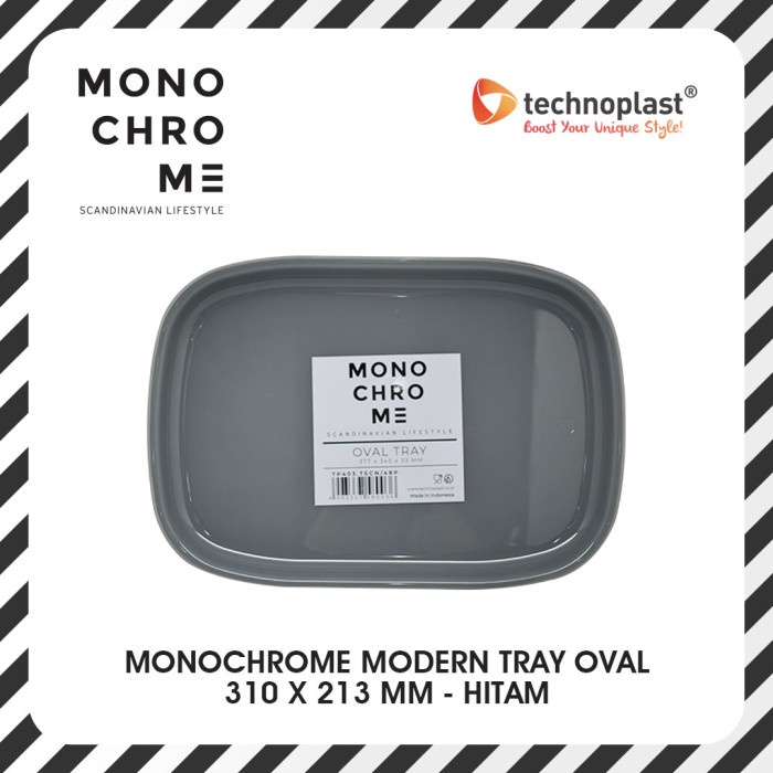 TECHNOPLAST Monochrome Modern Tray / Nampan Oval Serbaguna 310X213Mm