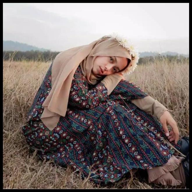 Cuci Gudang Dress Bohemia /Dress Lengan Panjang Retro /Dresa Lengan Panjang V Neck