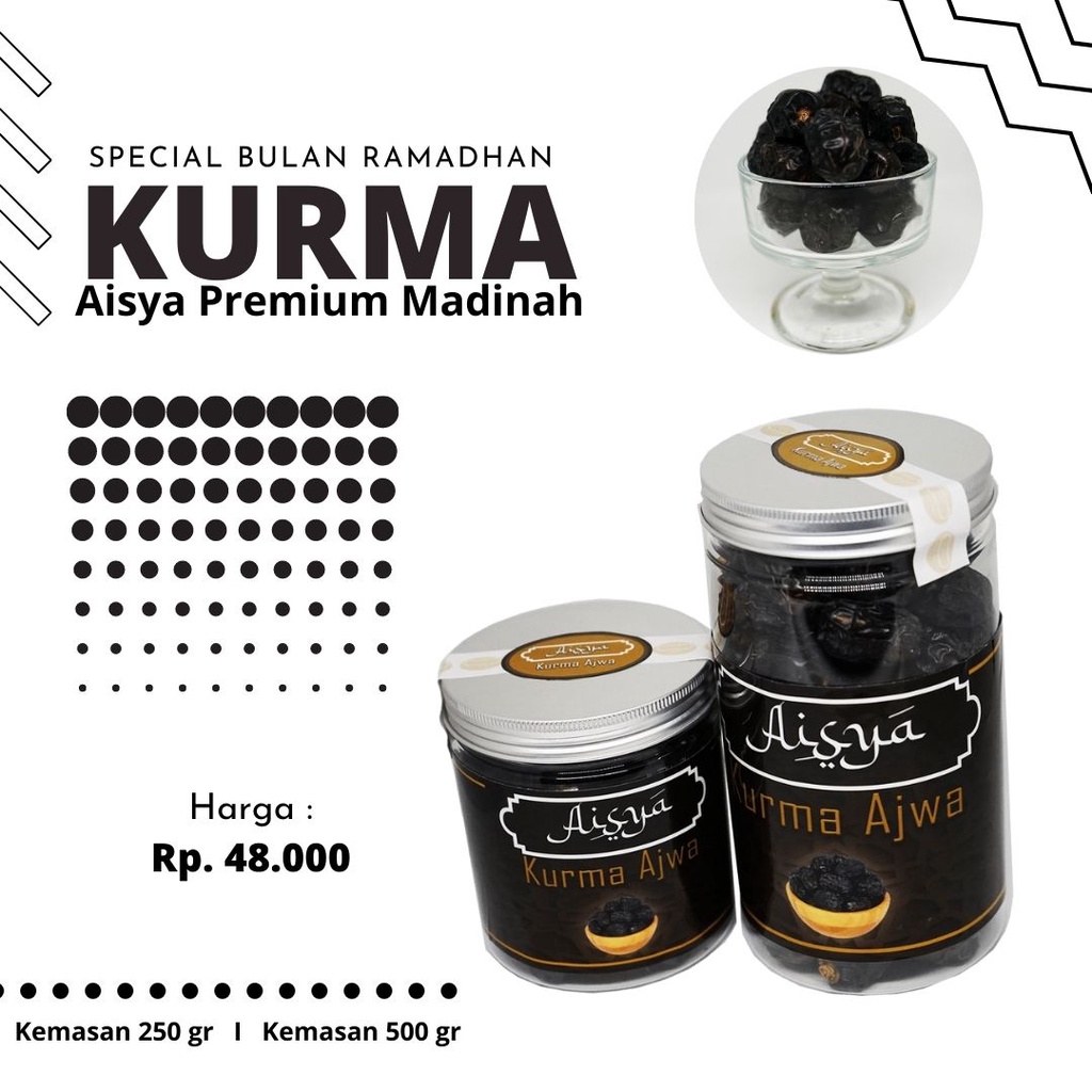 

Kurma Ajwa Aisya Premium Madinah Kurma Nabi