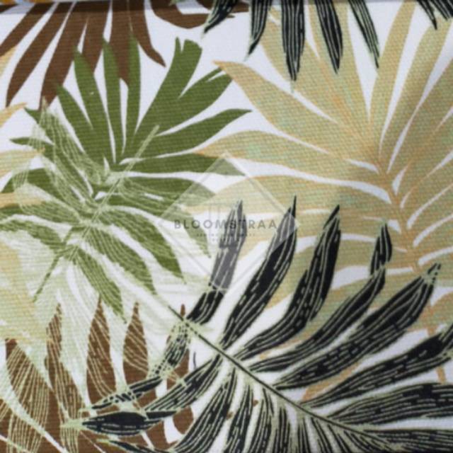 Kain Kanvas Palem Brown Green canvas palm leaf Coklat Hijau bahan 0.5m