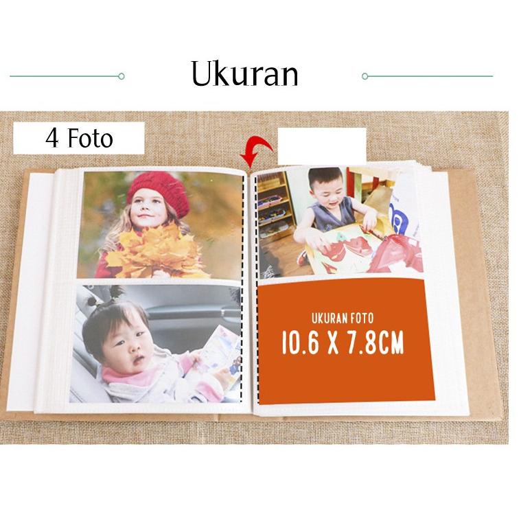 Inaso Album Foto Lucu Mini Photo Album Keluarga 2R 200 Lembar Photobook Buku Album Photo HDK401 ▫ Cj
