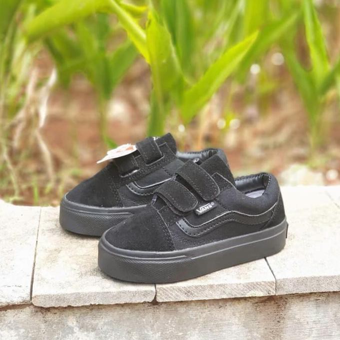 Obral Sepatu Anak Sekolah Tk/Sd/Mi Vans Os Full Black Kids (20-35) Ori A5369