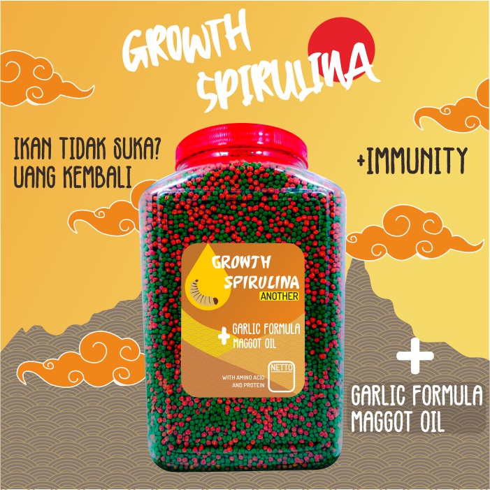 Pelet Koi Growth Spirullina Another 1,6 KG Maggot Oil n Bawang Putih