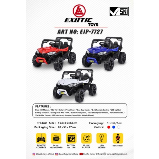 MOBIL AKI EXOTIC EJP 7727 - MAINAN MOBIL AKI ANAK