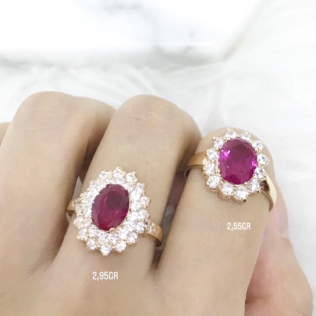 TM375 CINCIN LADY DIANA MIGHTY RED EMAS ASLI