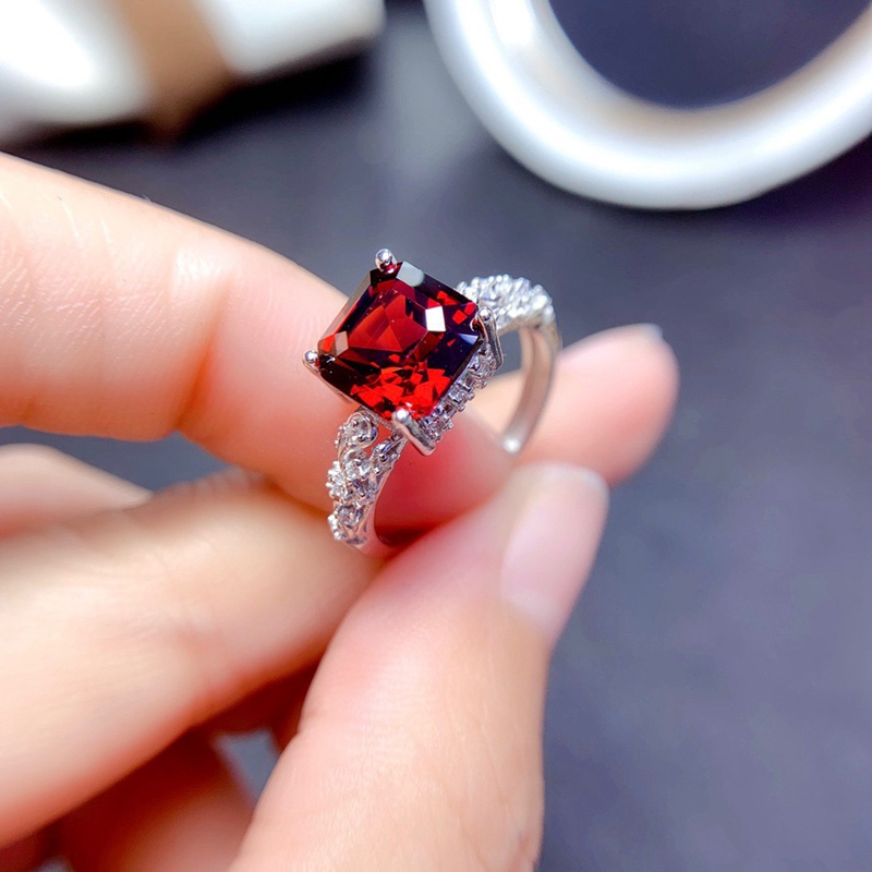 Fancyqube Cincin 925 Silver Bentuk Kotak Hias Cubic Zirconia Aaa Untuk Wanita