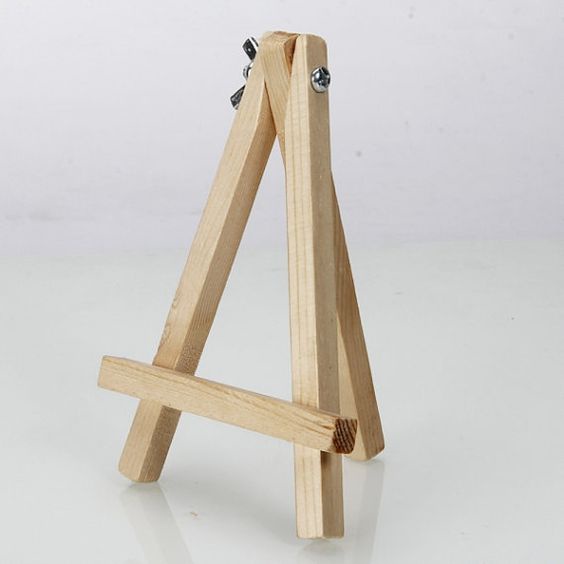 Mini easel wooden penyangga foto/canvas standing lukisan untuk display meja