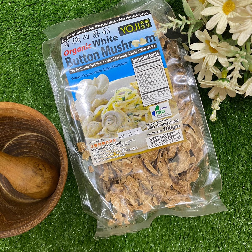 Organic White Button Mushroom 100gr