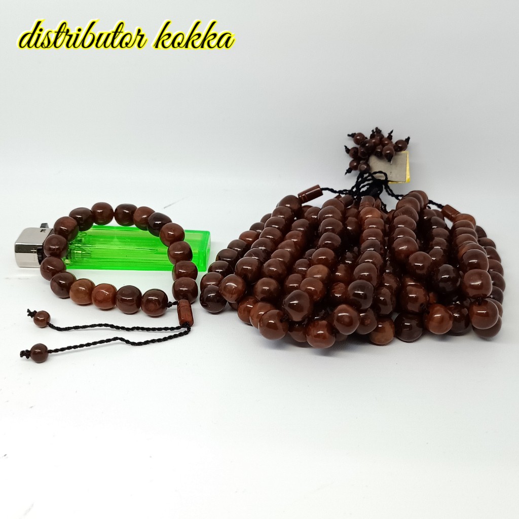 ( SUPER MURAH ) Harga grosir 10 pcs gelang Kokka kaukah bulat 10mm coklat