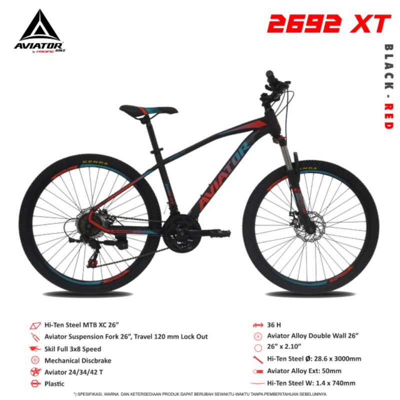 sepeda gunung/MTB Aviator 26 inch 2692XT FL