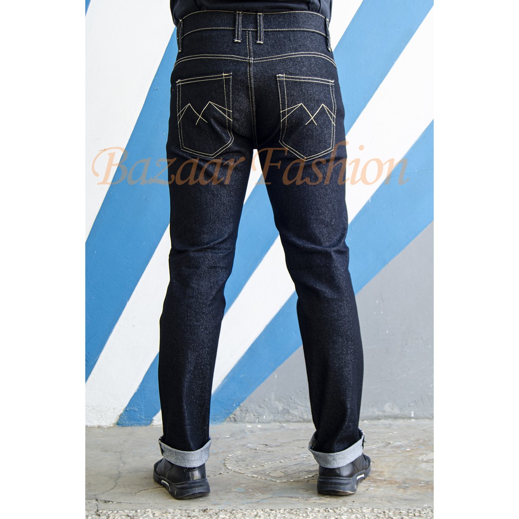 celana panjang pria  custom selvedg accen 14 oz