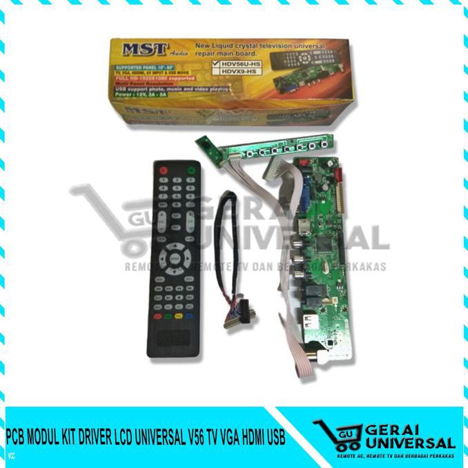 Ready&Siapkirim Pcb Modul Kit Driver Lcd Universal V56 Tv Vga Hdmi Usb