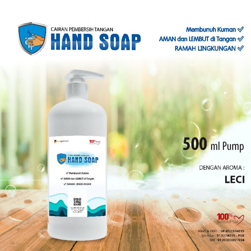 HandSoap pembersih tangan aneka aroma buah kemasa pump 500 ml