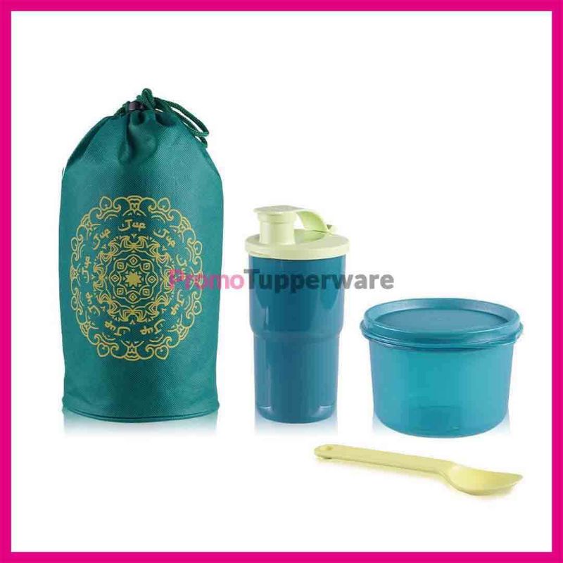 Ramadan set green dan maroon bontot,tempat makan tupprware