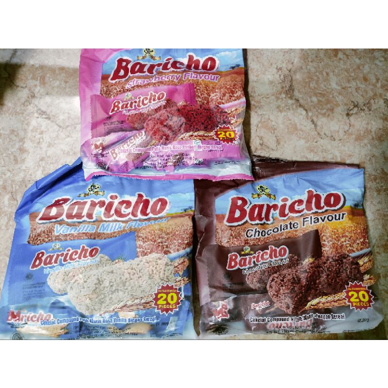 

baricho coklat compound putih manis dengan sereal isi 20