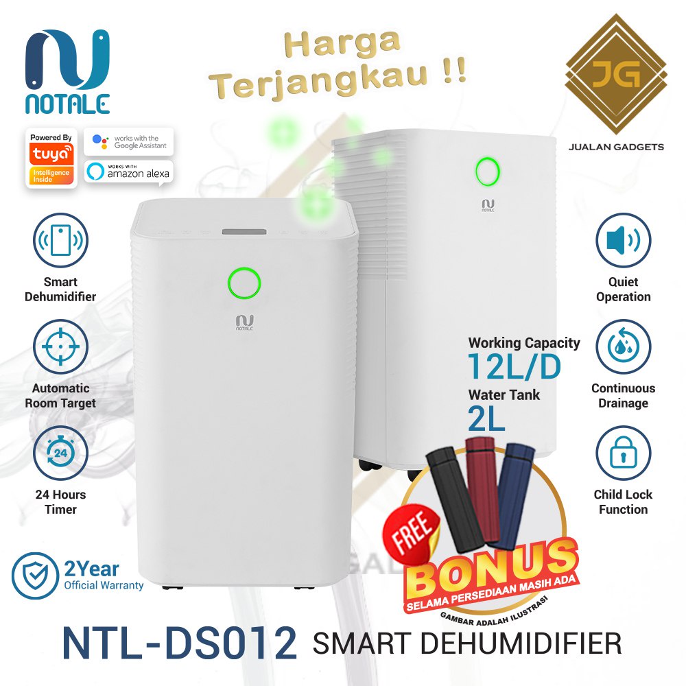 Dehumidifier Notale Seco Smart Dehumidifier 12L /Hari - Garansi Resmi