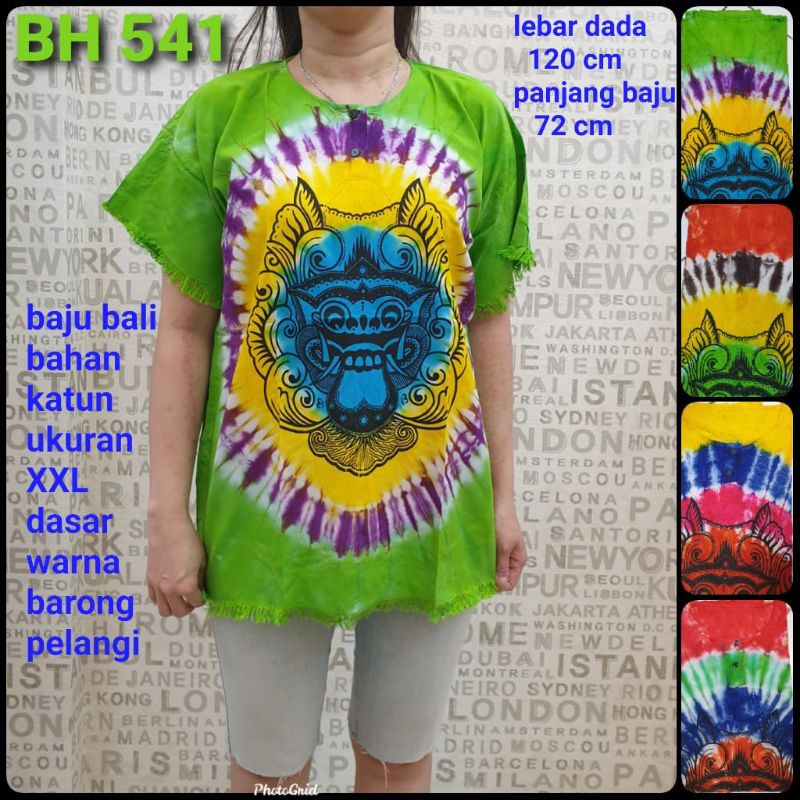 bahan katun bagus XL dewasa baju bali barong pelangi