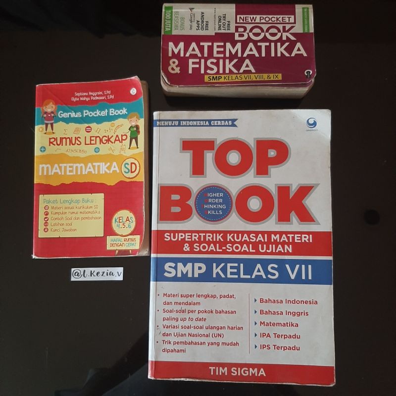 Buku Latihan Soal SD SMP 4 5 6 7 8 9 kolpri bekas Top Book New Pocket Book Genius Pocket Book Matema
