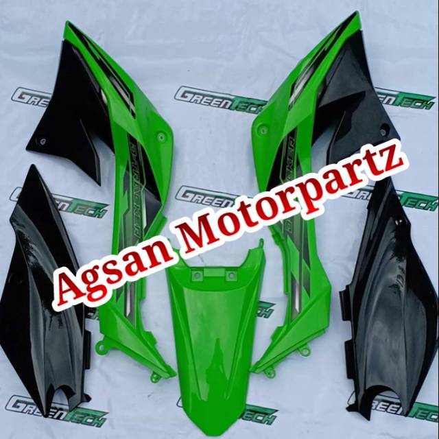 Cover body set klx 150 dtracker new hijau hitam original kawasaki