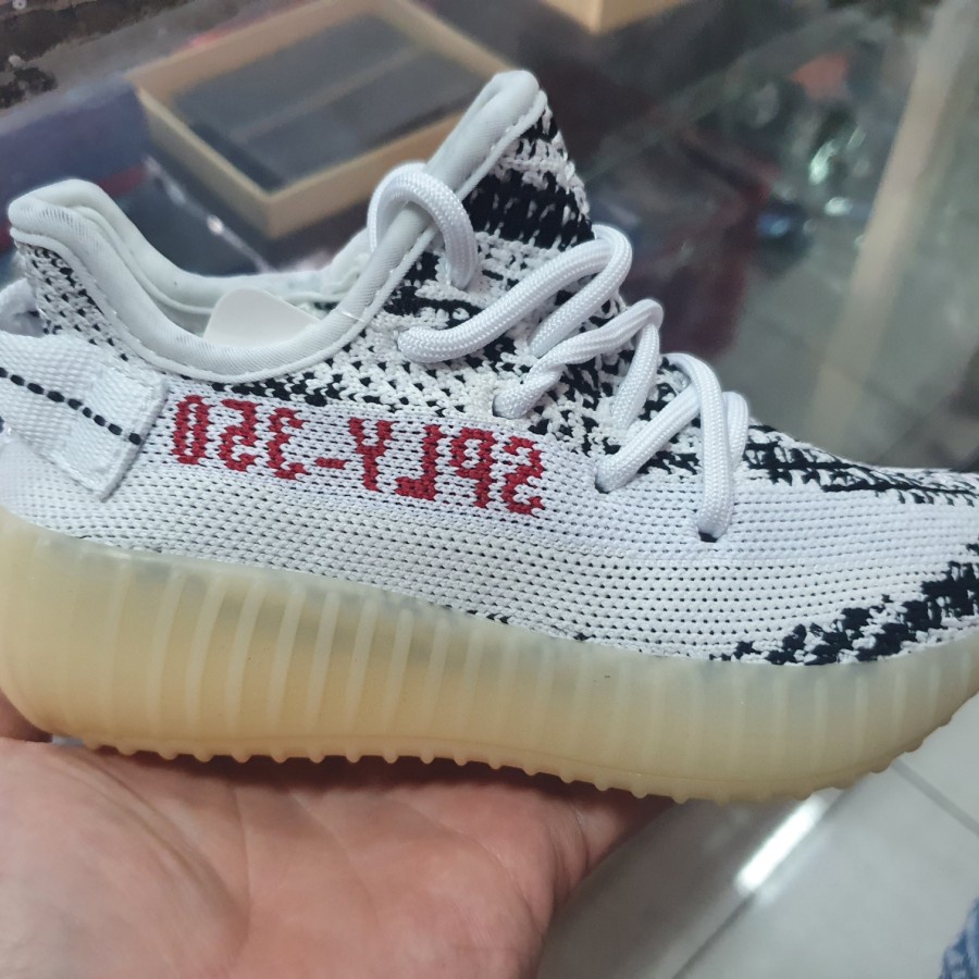 Sepatu Anak Adidas Yeezy Boost V2 White Black list Red