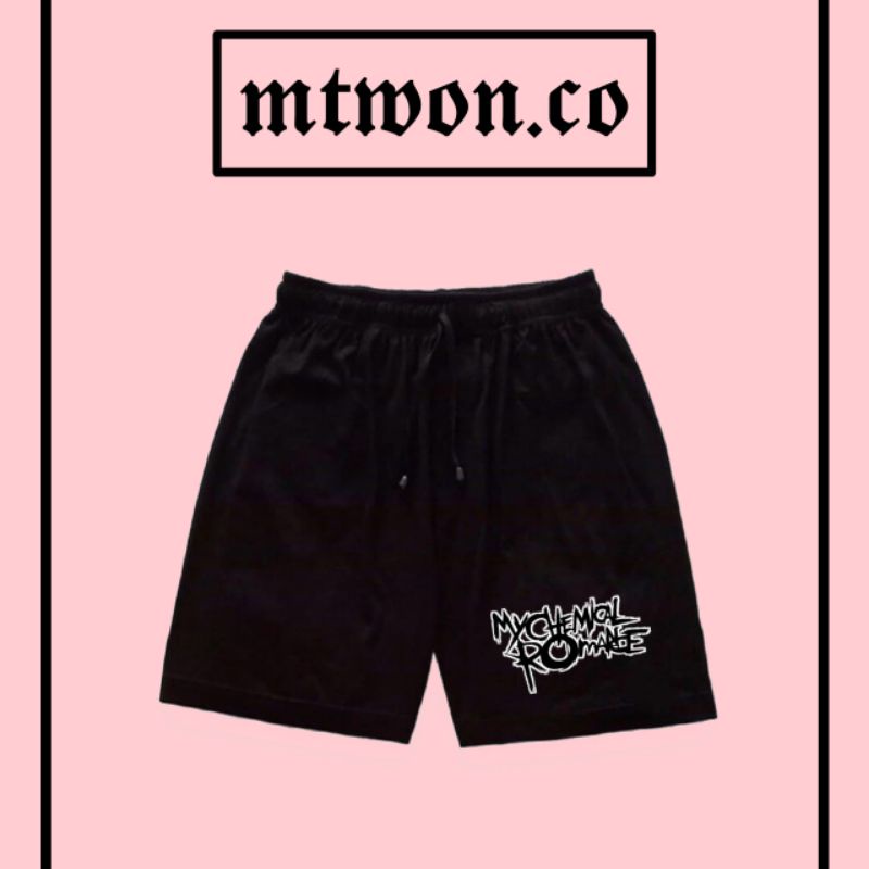 CELANA PENDEK BAND MY CHEMICAL ROMANCE ROCK METAL HITAM MOTIF BOXER SHORTPANTS DISTRO PRIA WANITA DE