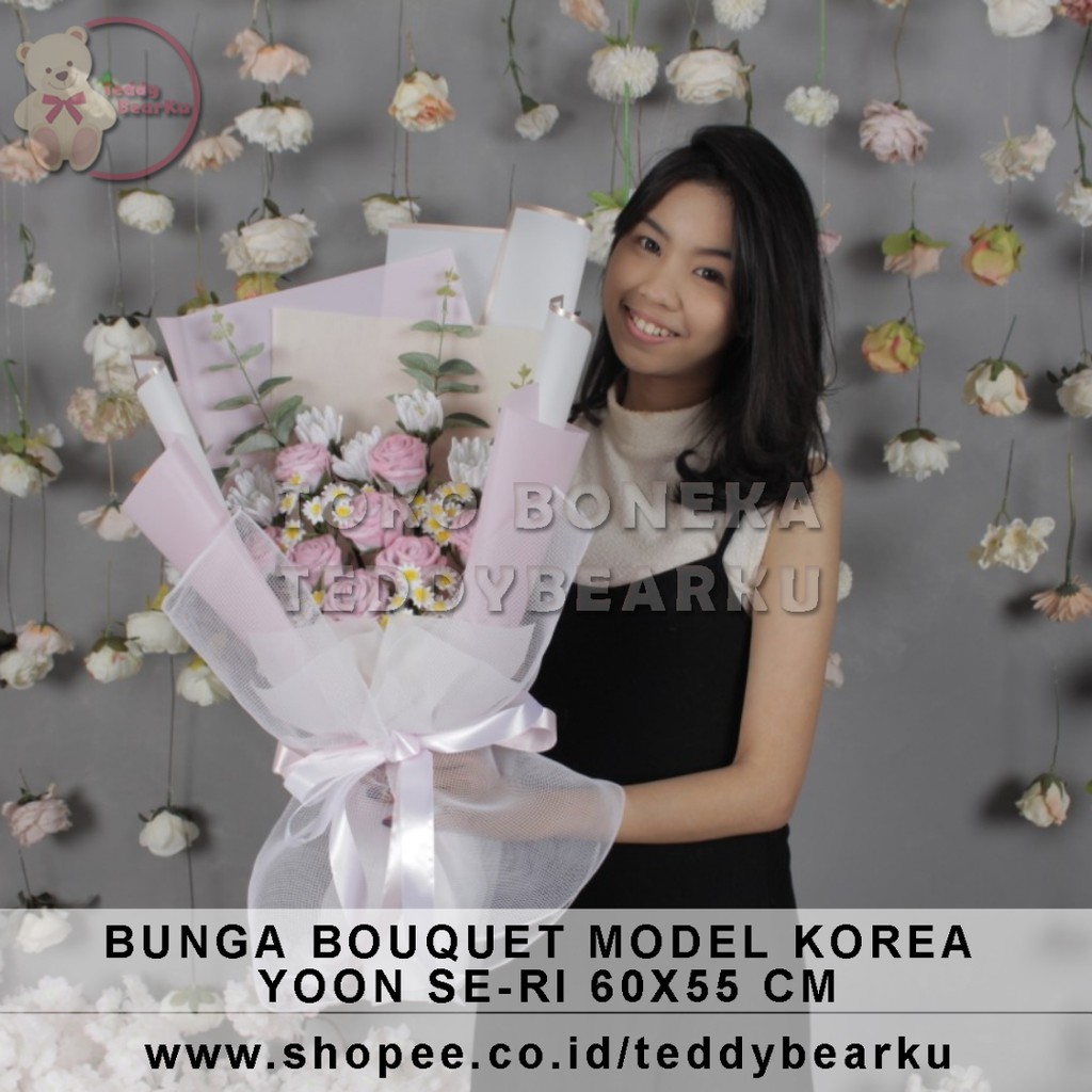 TERLARIS! BOUQUET BUKET BUNGA LOVE MODEL KOREA YOON SE-RI KADO VALENTINE / ULTAH / WISUDA / PACAR