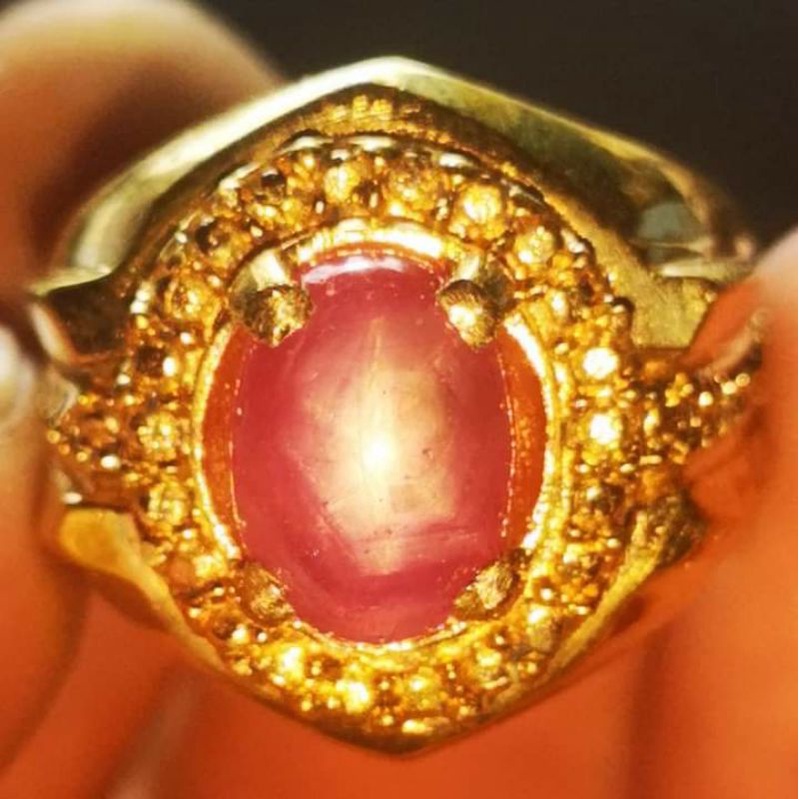 CINCIN PINKISH RED STAR RUBY BURMA MEMO AGI LABS