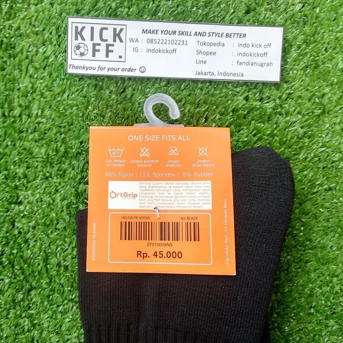 KAOS KAKI FUTSAL / BOLA ORTUSEIGHT HELIOS FB SOCKS  - ALL BLACK