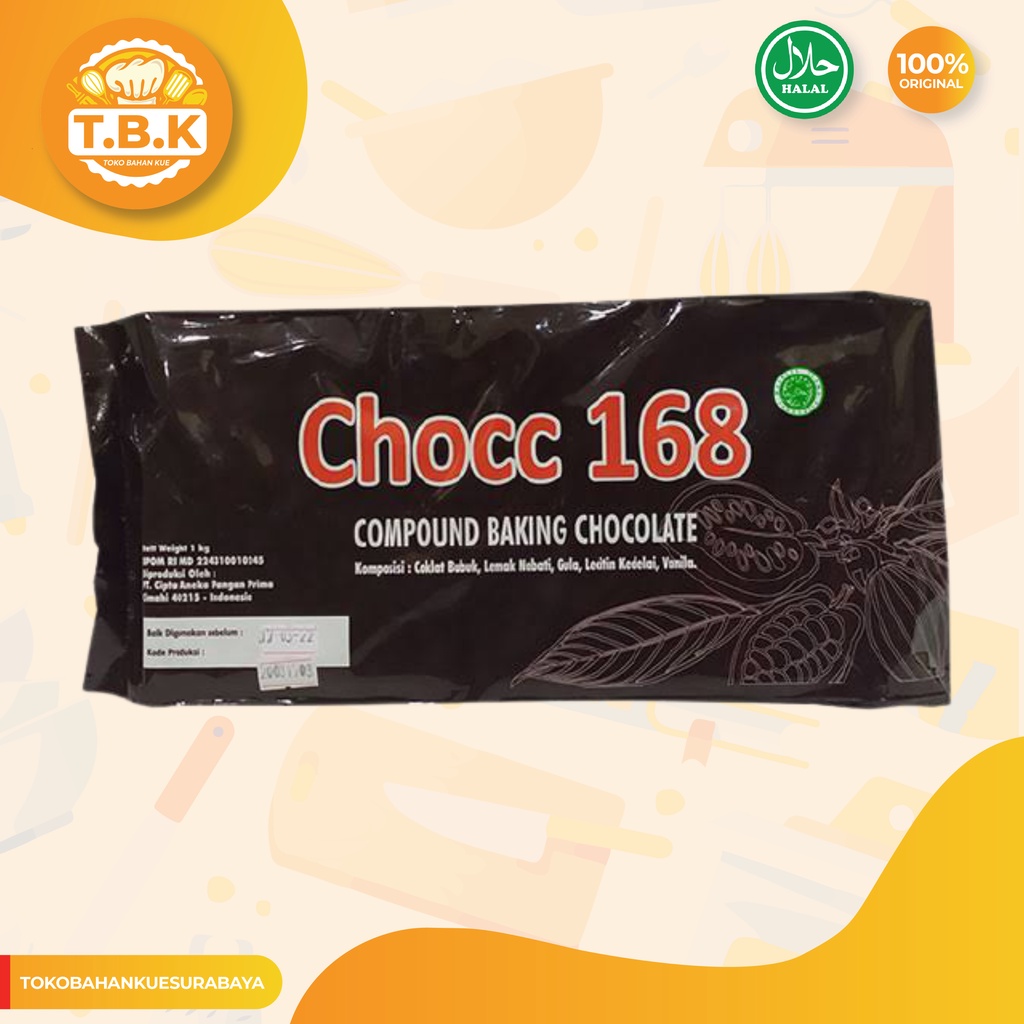 

CHOCC 168 BLOK 500gr dan 1ons/ Chocolate Compound / Coklat Batangan / Toko Bahan Kue TERMURAH